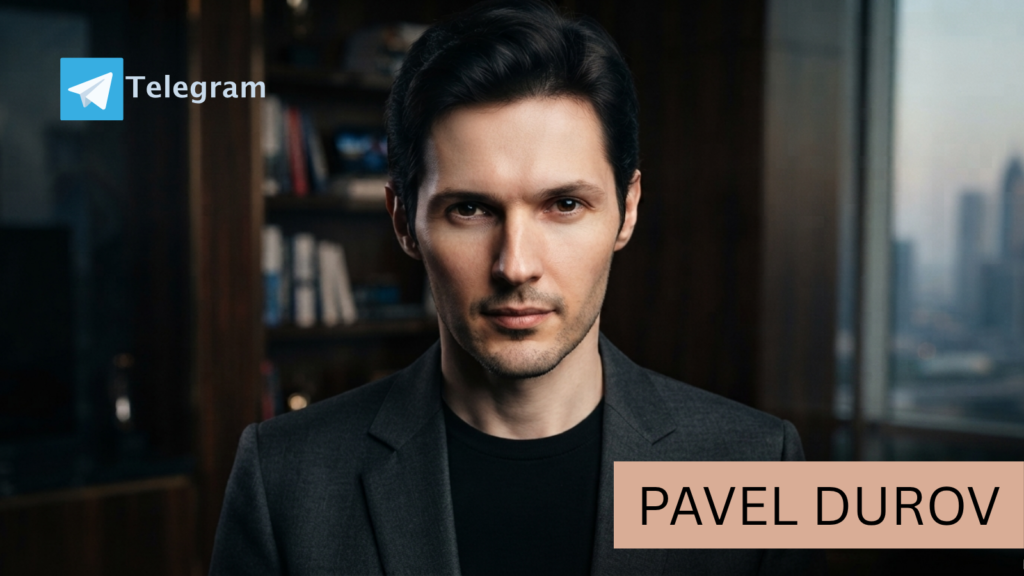 Pavel Durov, Founder of Telegram, Official Portrait in Modern Office.