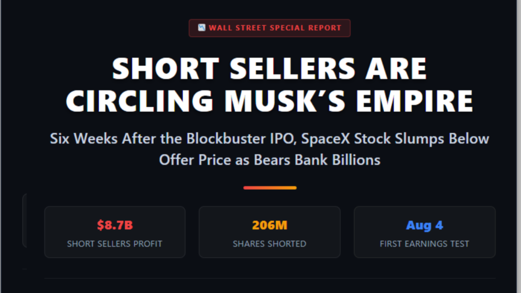 SpaceX stock short selling