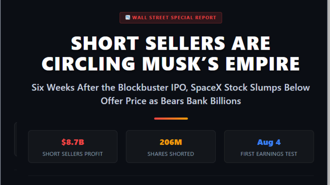 SpaceX stock short selling